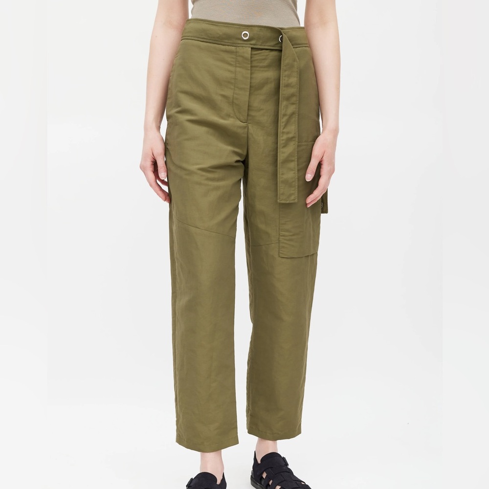 Acne Studios Green Nylon Belted Cargo Trouser Size Small‎